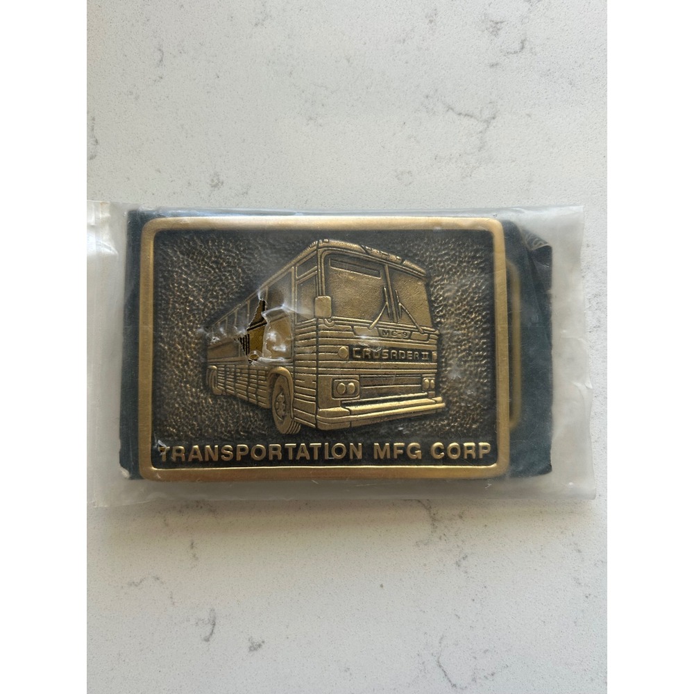 Vintage Transportation Mfg Corp MC-9 Crusader II Solid Brass Belt Buckle BTS USA